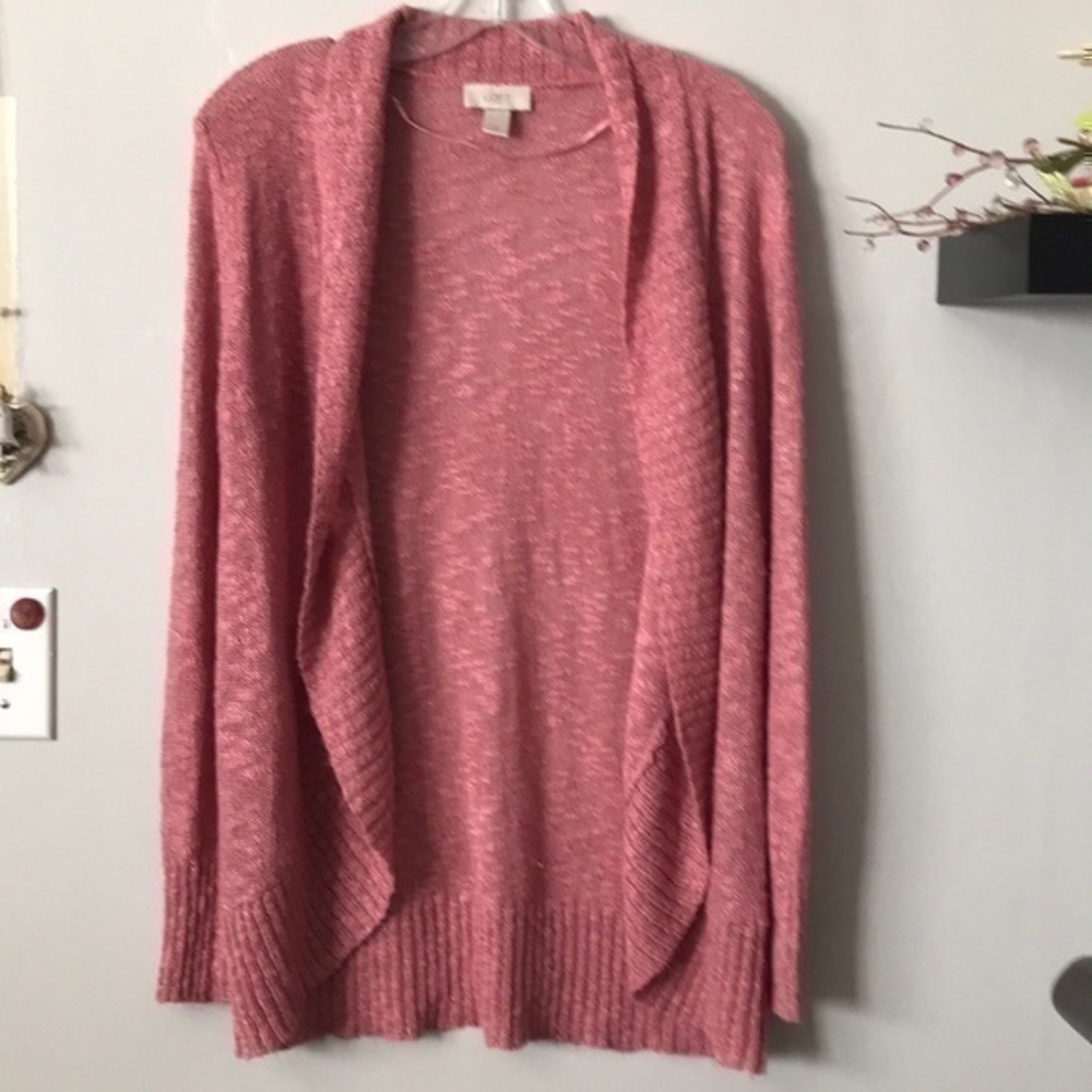 Loft pink open cardigan size Small, used